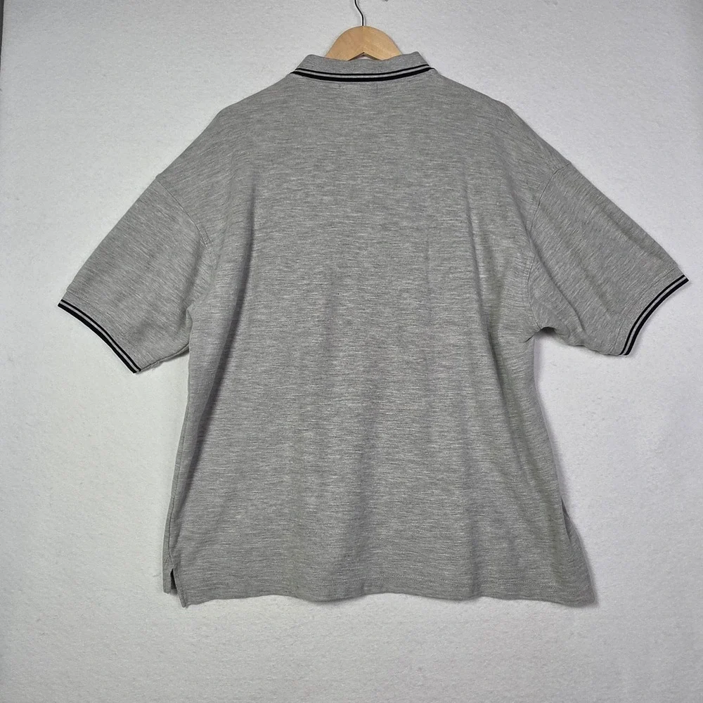 Ralph Lauren Mens Polo Shirt XXL Gray Tipped Collar Pony Logo Solid Classic